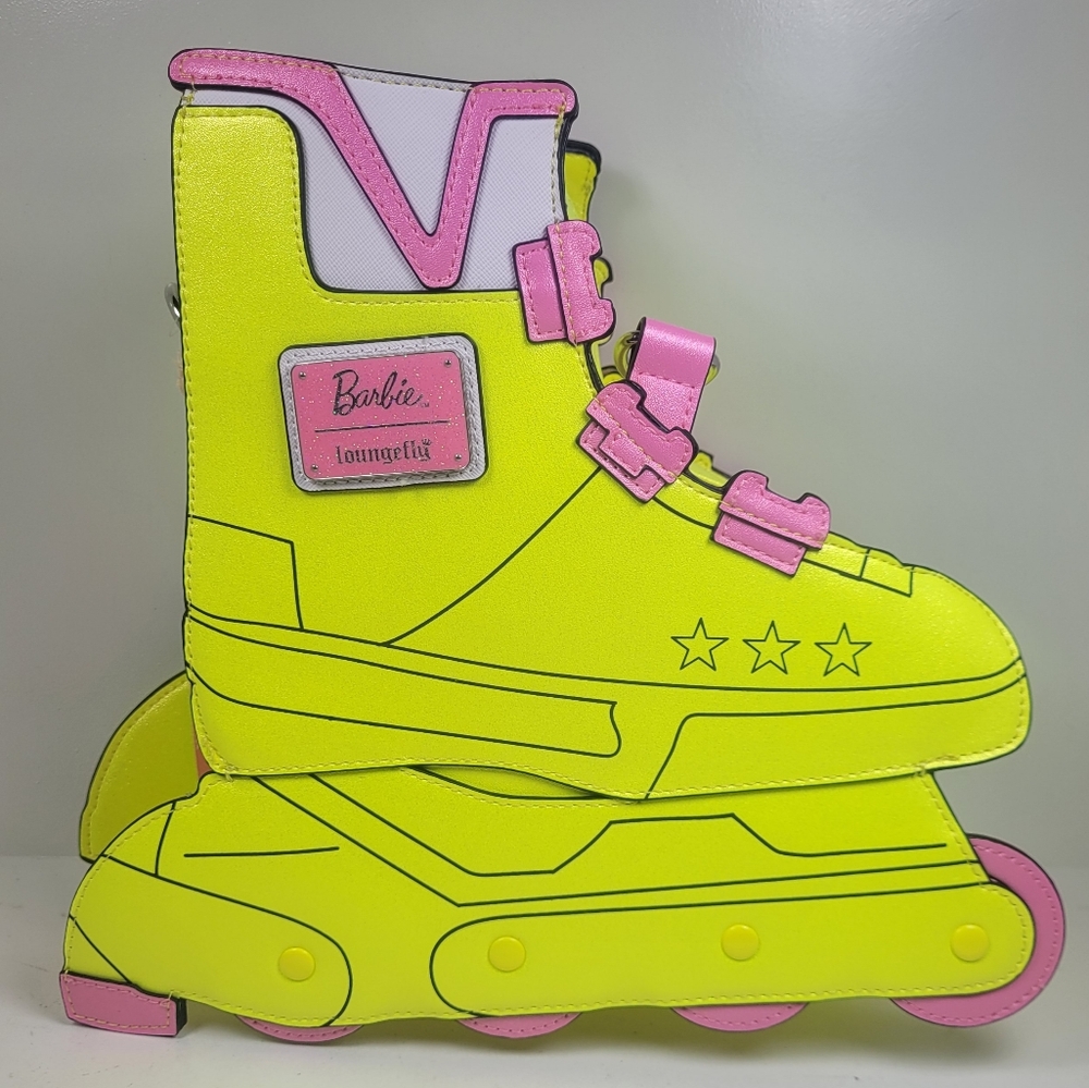 Barbie Loungefly Yellow and Pink Roller Skate Bag